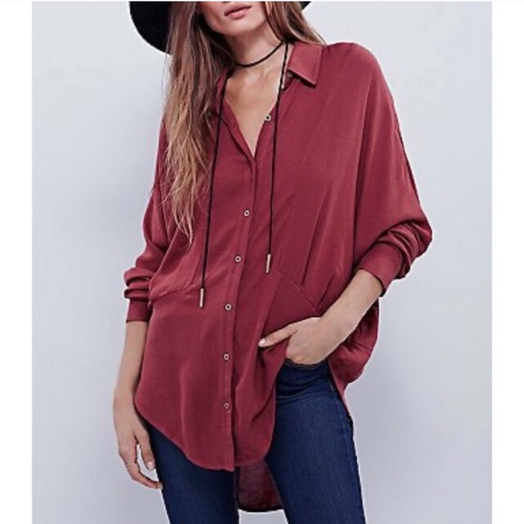 Free People Tops - Free People | True Affection Blouse Dolman Red A9